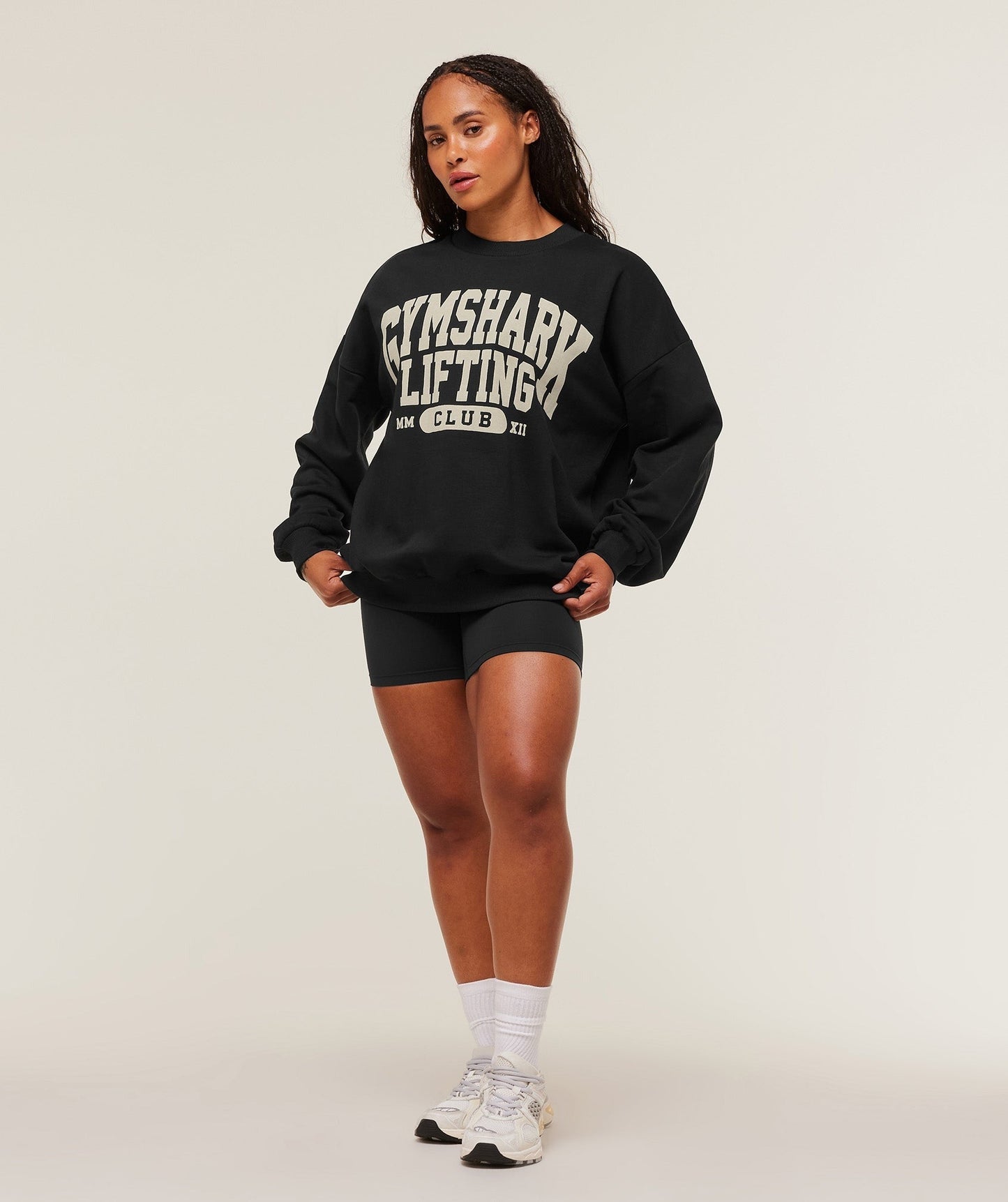 Gymshark Lifting Club Graphic Oversized Crew Neck - Black