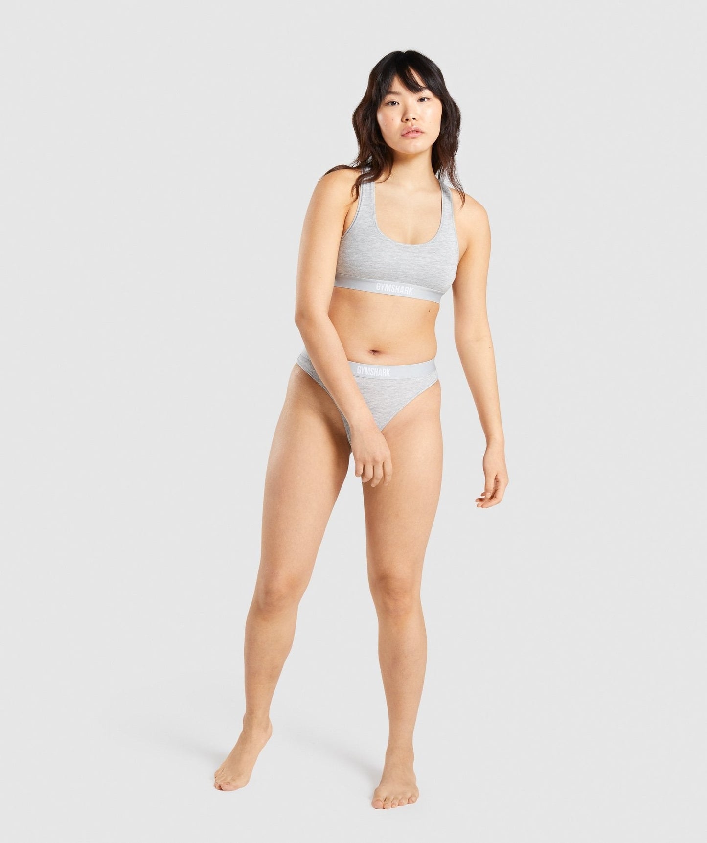 Gymshark Cotton Thong - Light Grey Marl