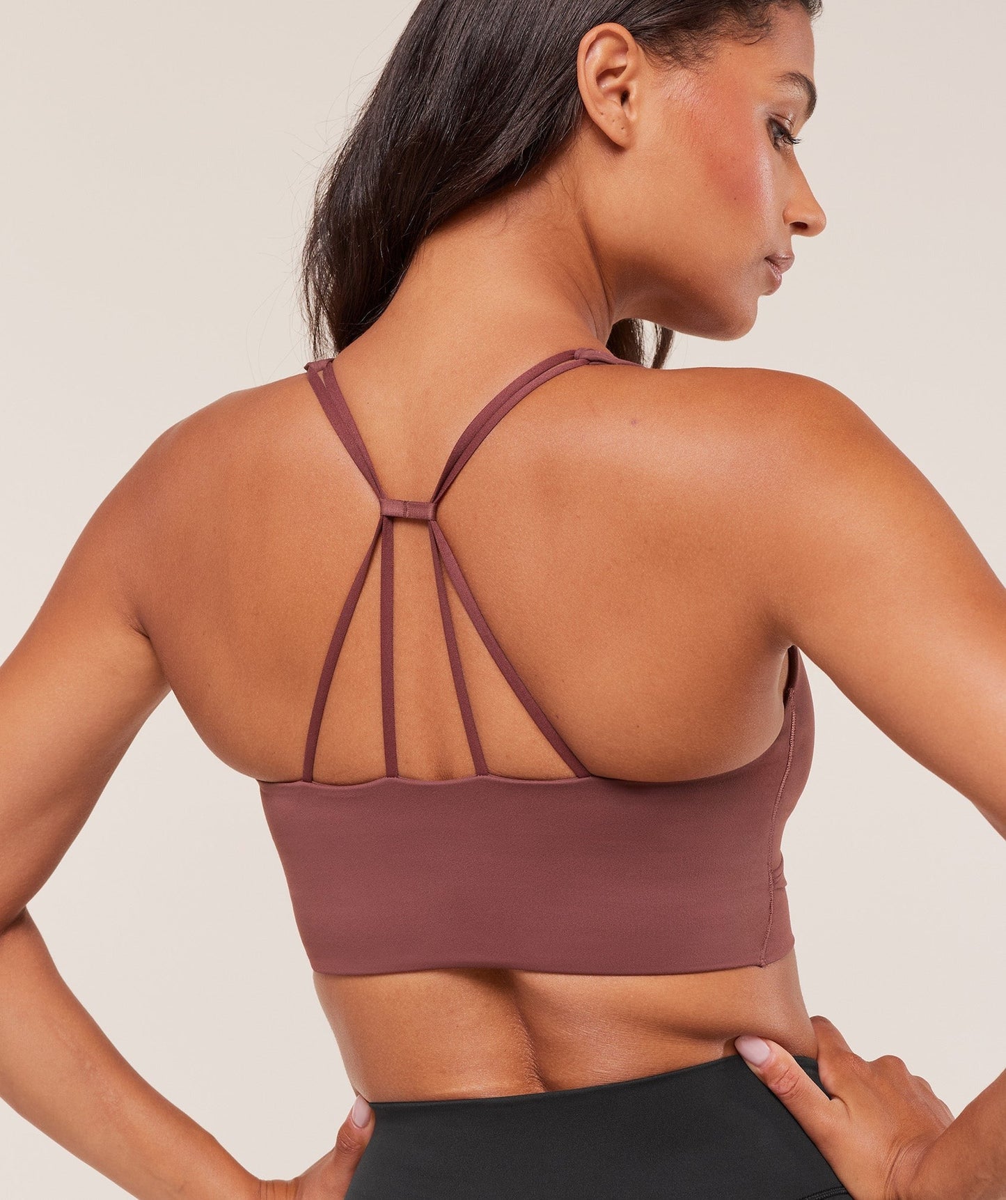 Gymshark Cross Over Sports Bra - Burgundy Brown