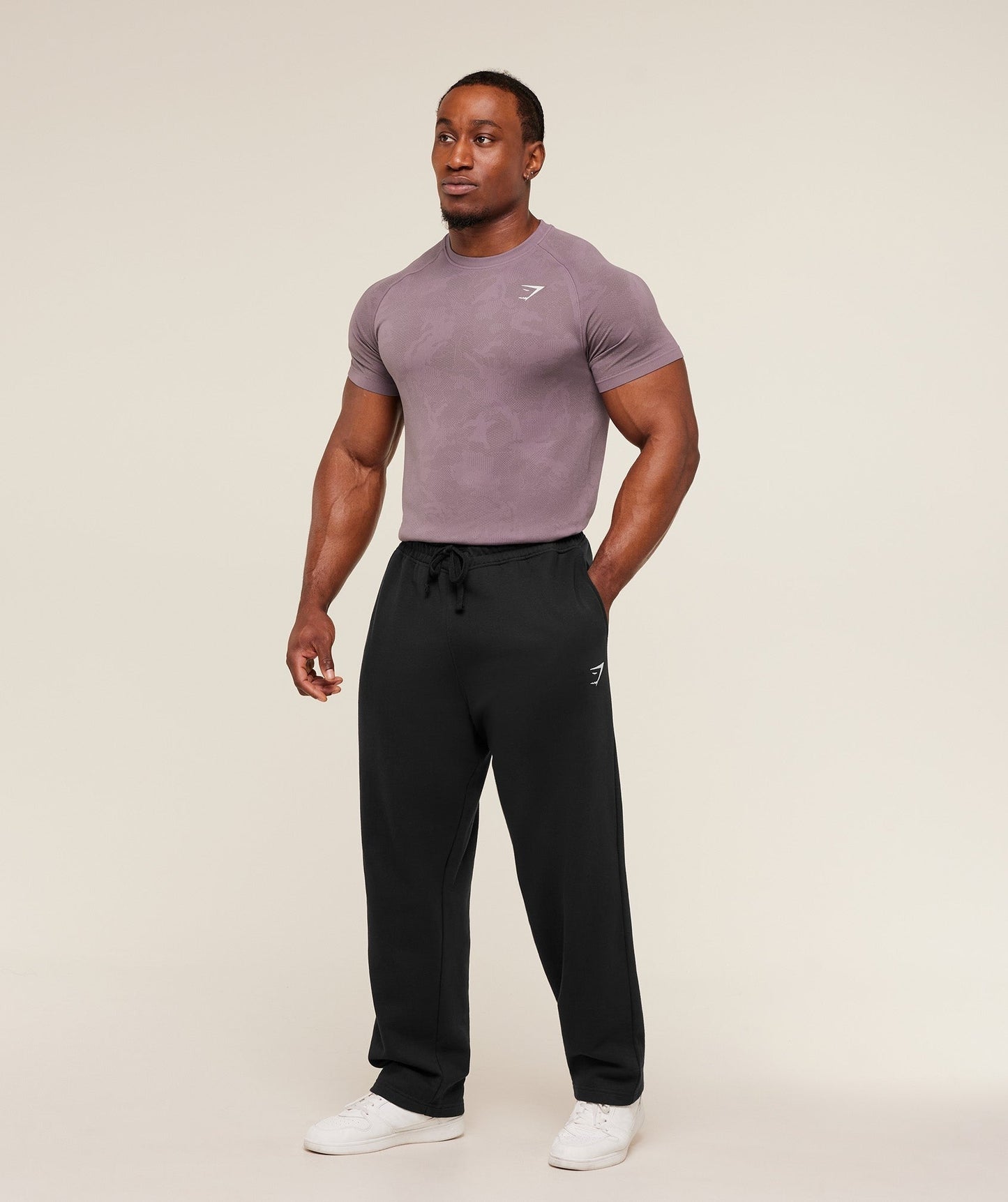 Gymshark Geo Seamless T-Shirt - Dusk Purple / Cool Brown