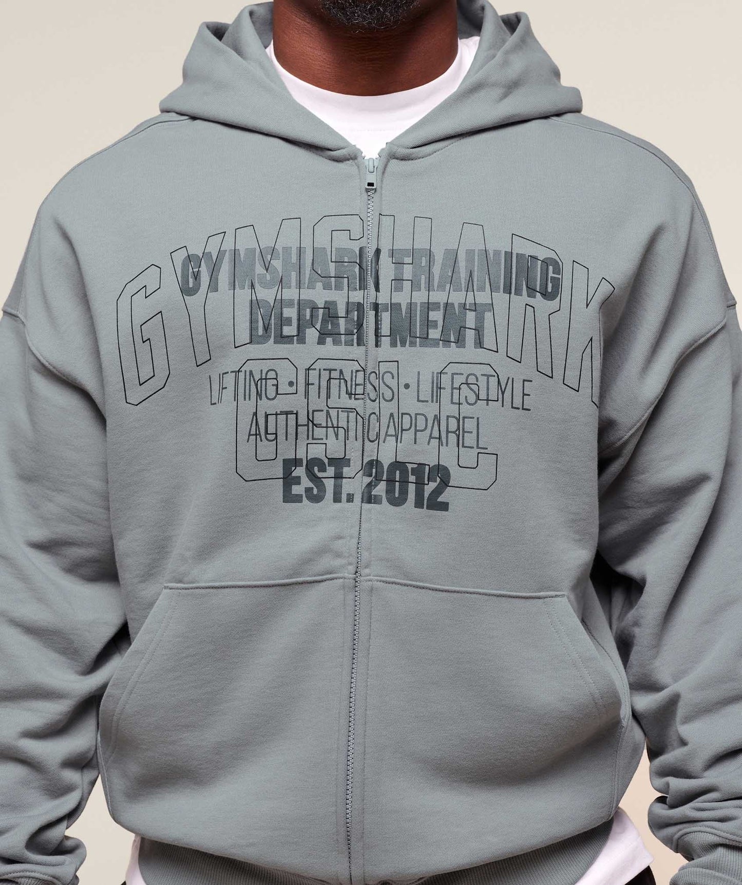 Gymshark Authentic Apparel Zip Up Hoodie - Smokey Grey
