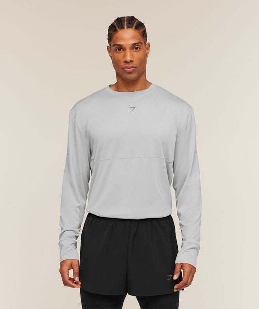 Gymshark Running Long Sleeve T-Shirt - Stratus Grey
