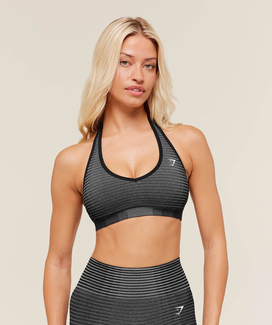 Gymshark Sport Seamless Sports Bra - Grey/Black