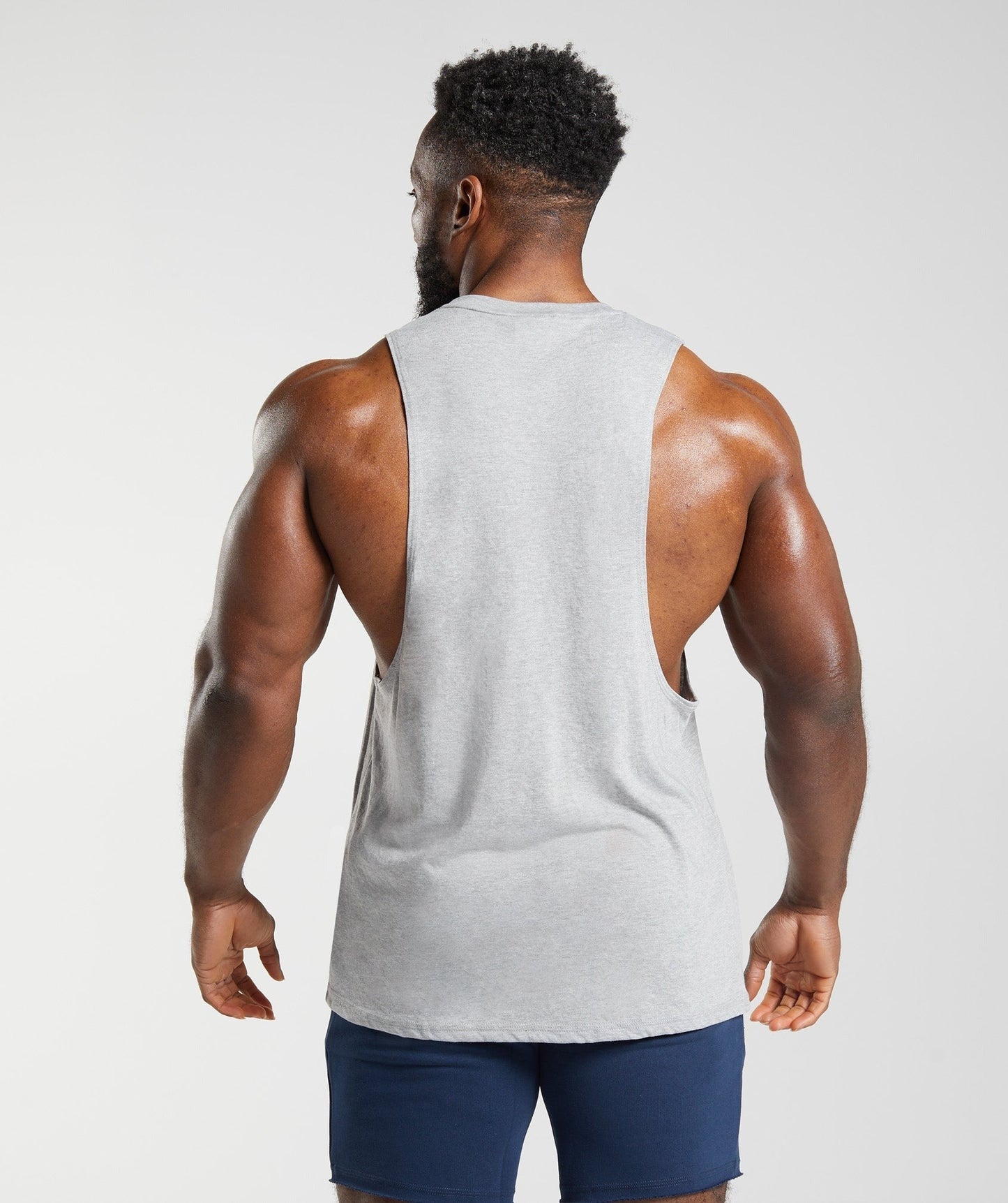 Gymshark Legacy Drop Arm Tank - Light Grey Core Marl