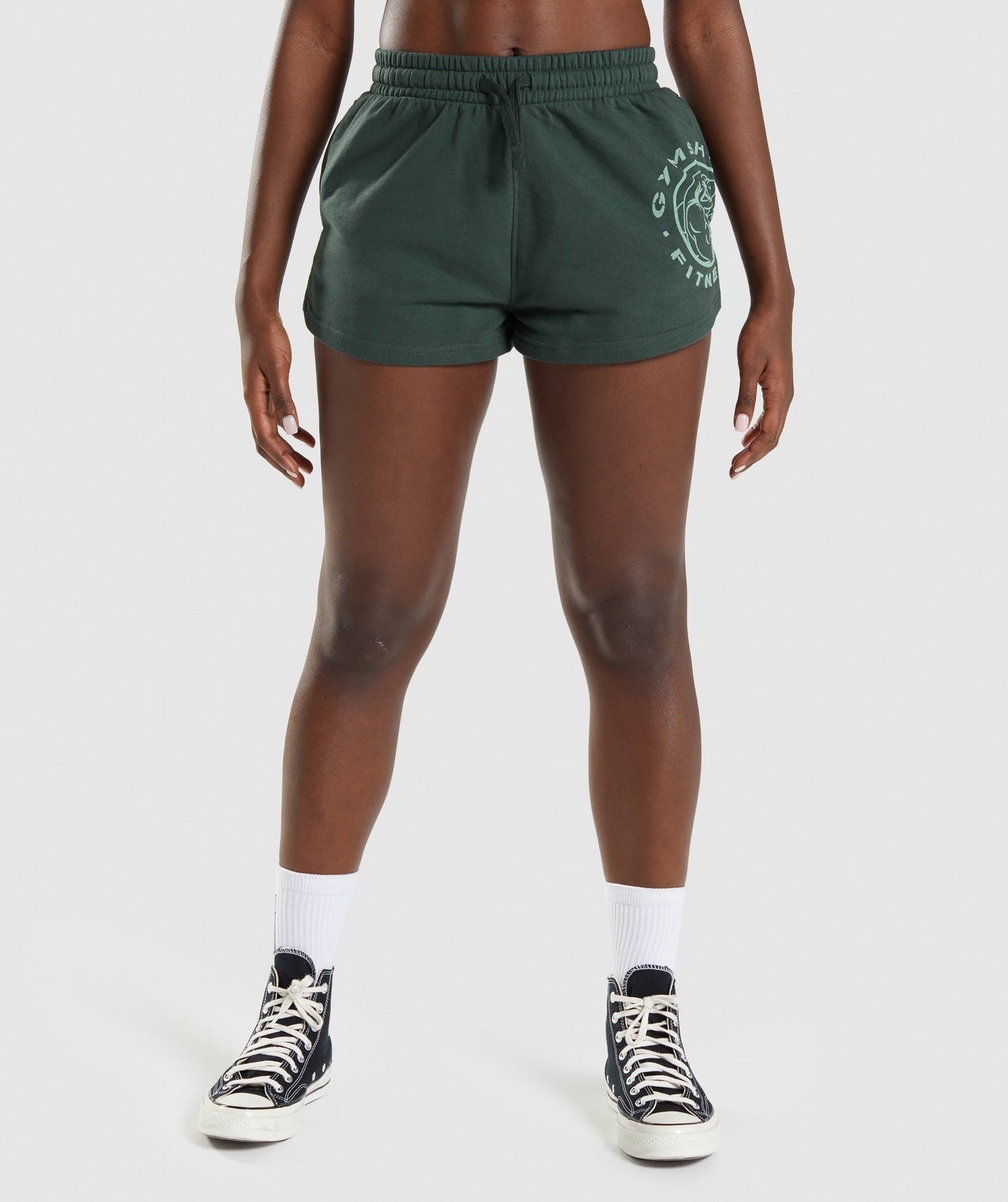 Gymshark Legacy Graphic Shorts - Dark Green