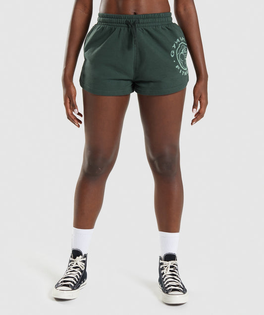 Gymshark Legacy Graphic Shorts - Dark Green