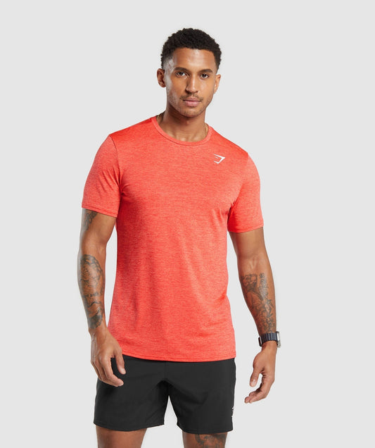 Gymshark Arrival Marl T-Shirt - Pow Red/Wannabe Orange Marl