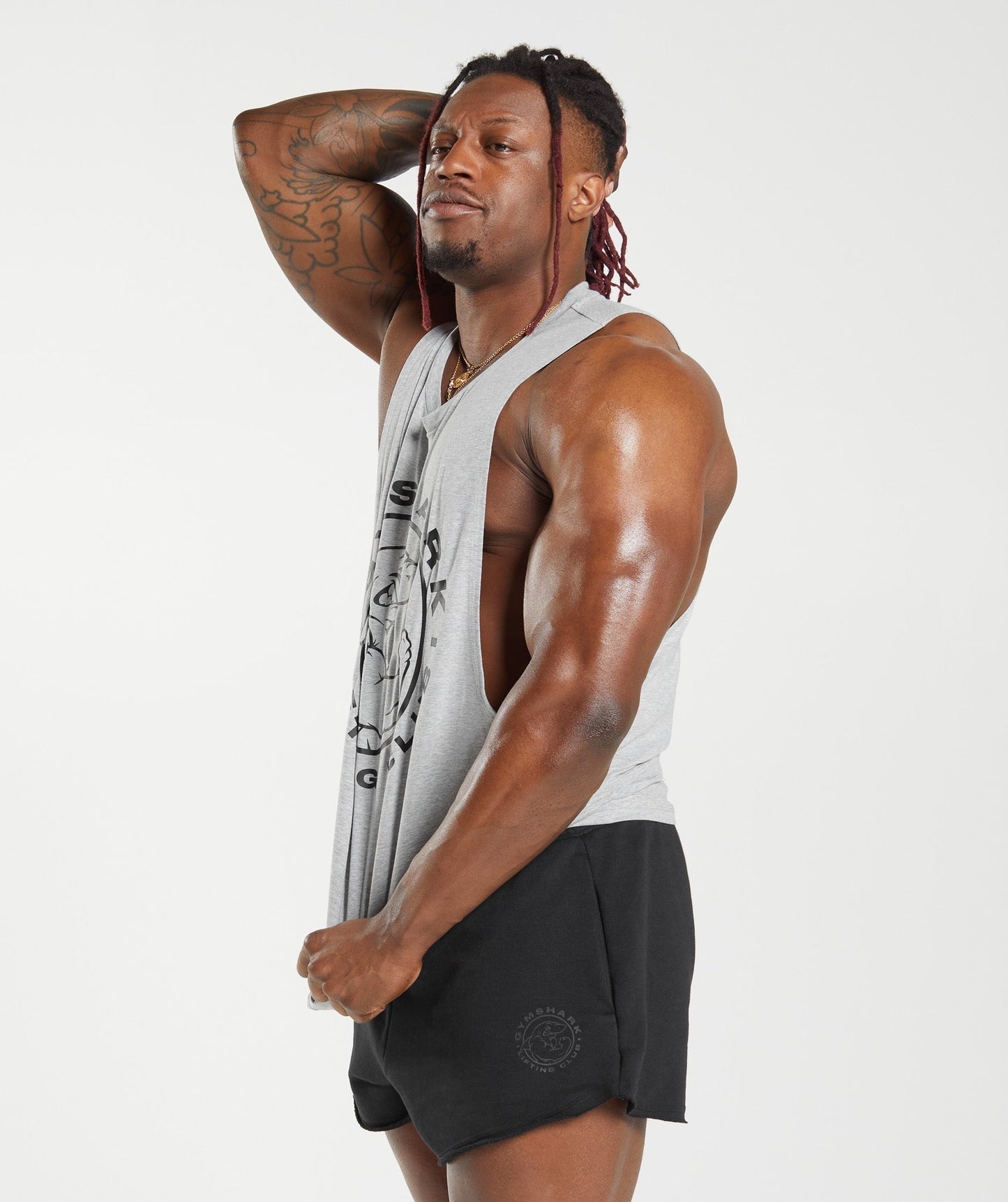Gymshark Legacy Drop Arm Tank - Light Grey Marl