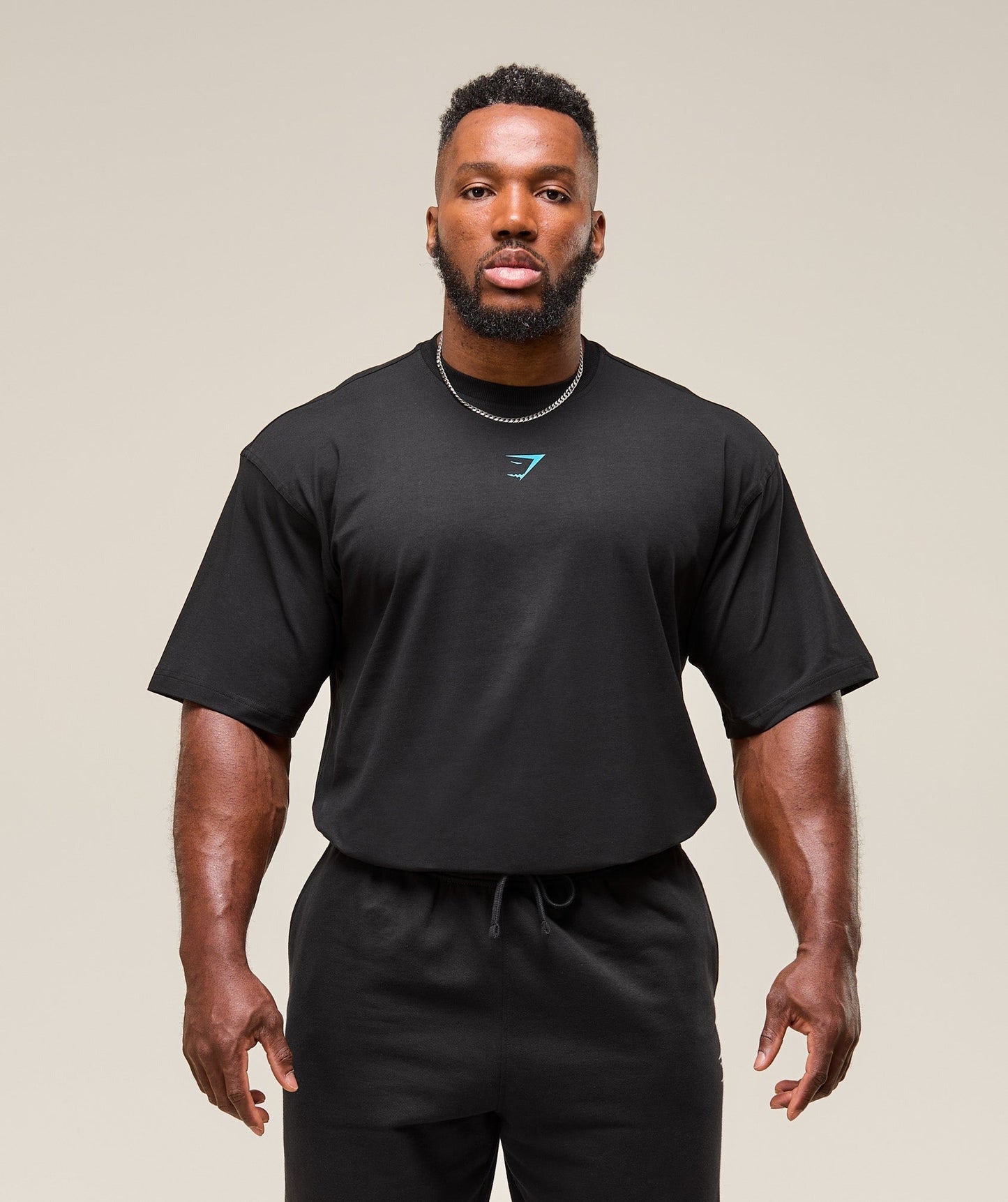 Gymshark Power T-Shirt - Black/Brand Blue