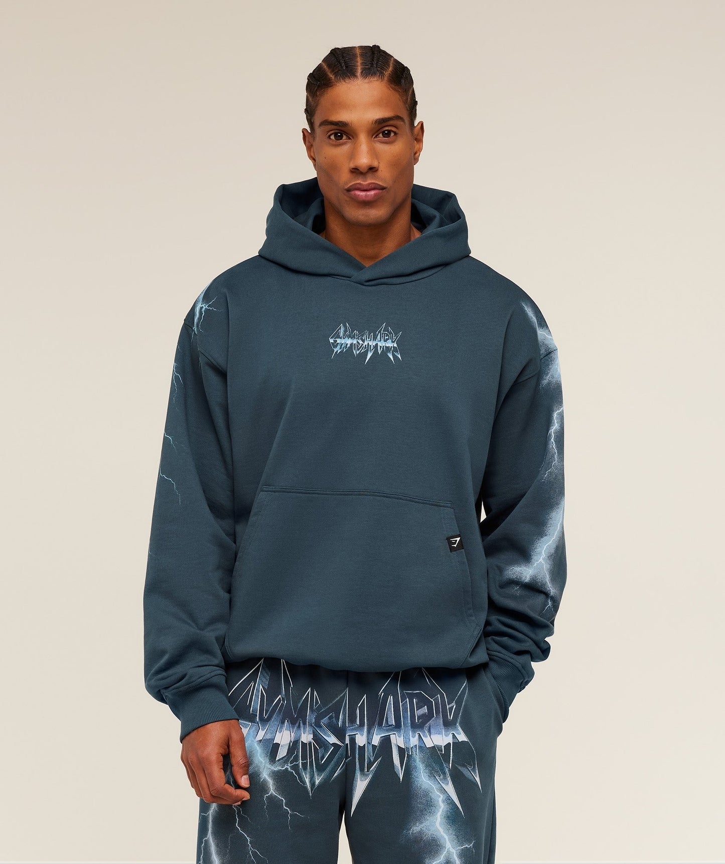 Gymshark Eagle Band Style Graphic Hoodie - GS Stealth Blue