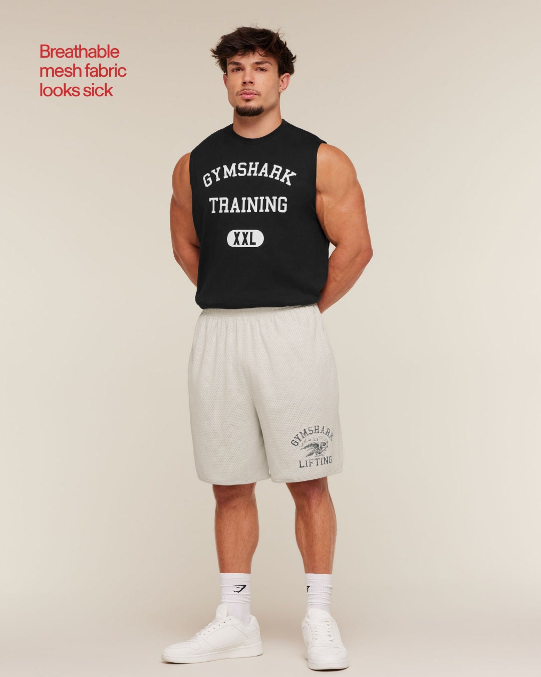 Gymshark Collective Mesh Shorts - Tinted White