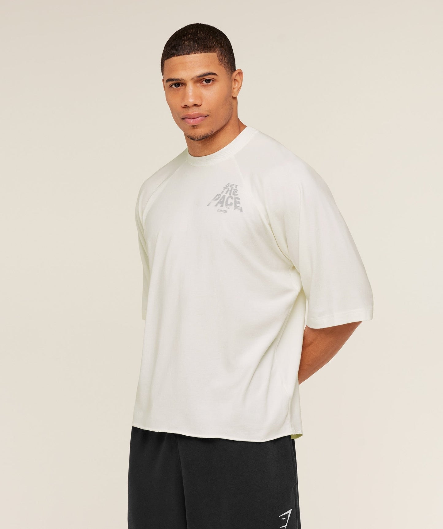 Gymshark Set The Pace Boxy T-Shirt - GS Soft White