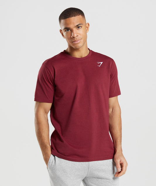 Gymshark Crest T-Shirt - Burgundy Red