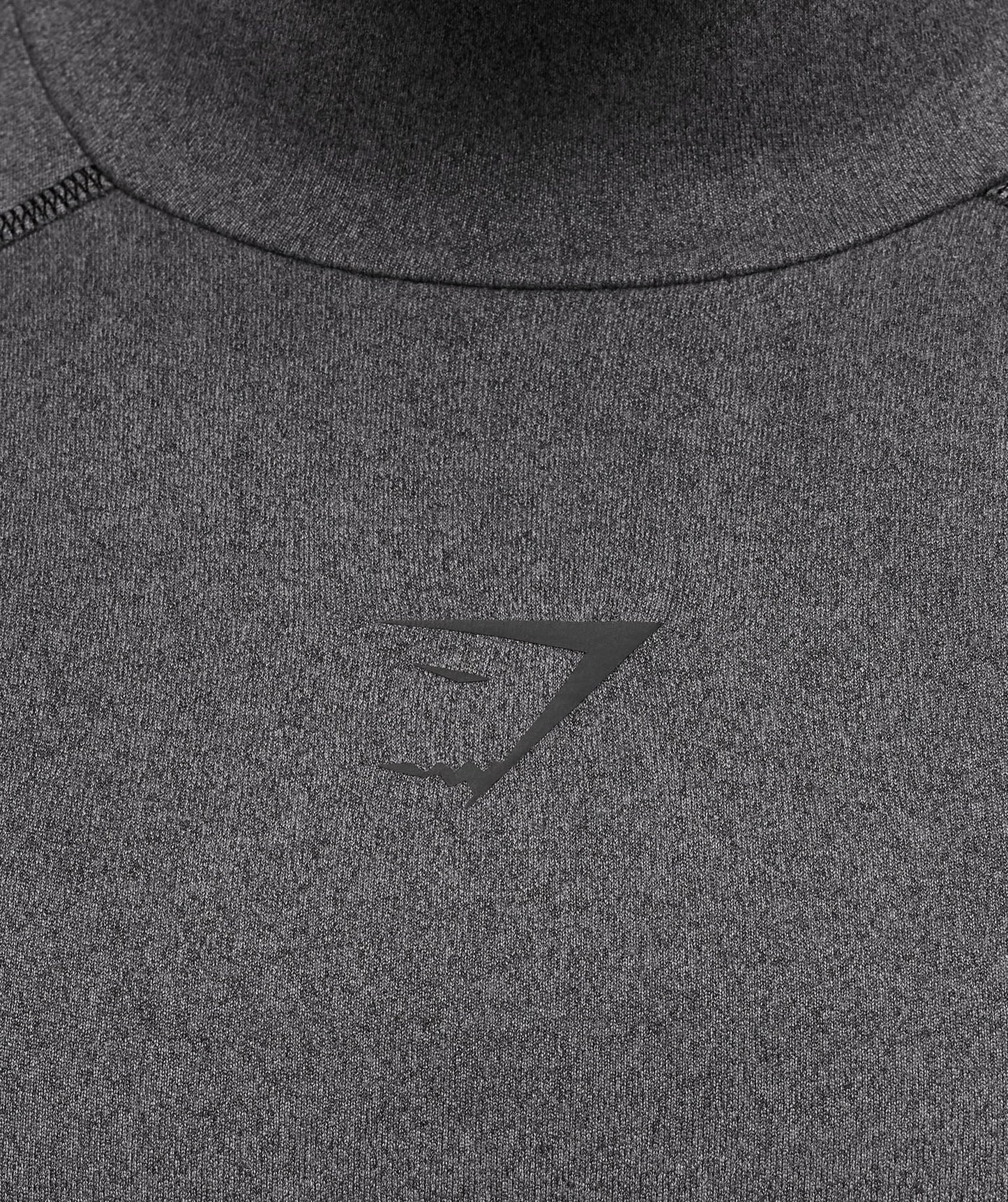 Gymshark Element Baselayer Mock Neck Long Sleeve T-Shirt - Black/Dark Grey Marl