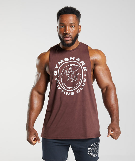 Gymshark Legacy Drop Arm Tank - Cherry Brown