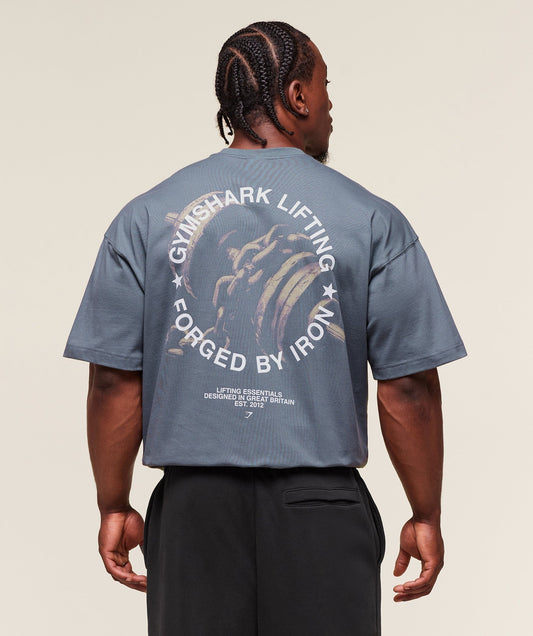 Gymshark Forged By Iron T-Shirt - Iron Blue