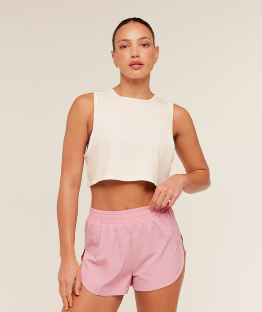 Gymshark To From Cut Off Tee - Soft White/Wash