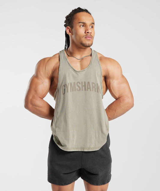Gymshark Power Washed Stringer - Ecru Brown