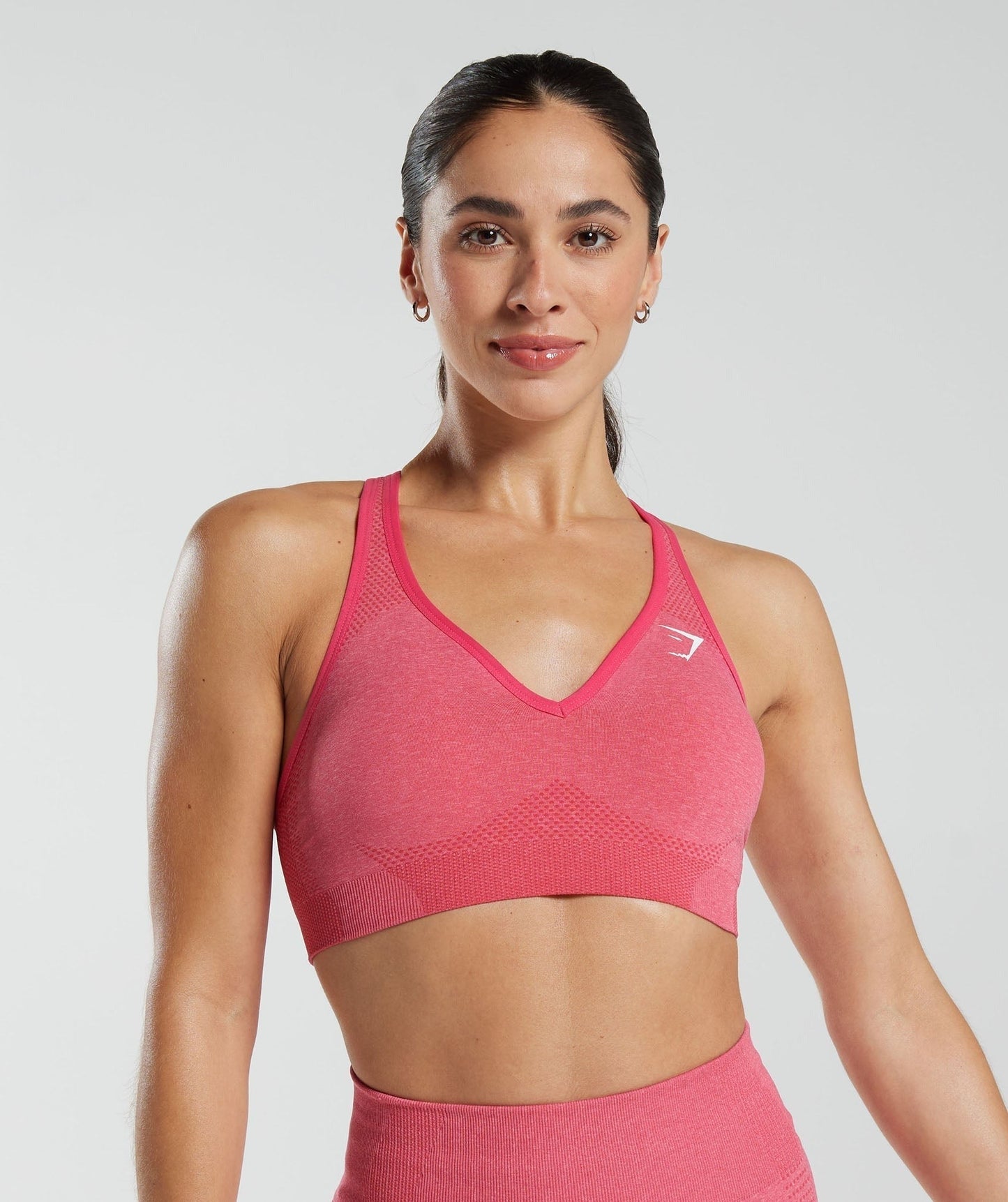 Gymshark Vital V Neck Sports Bra - Bright Fuchsia Marl