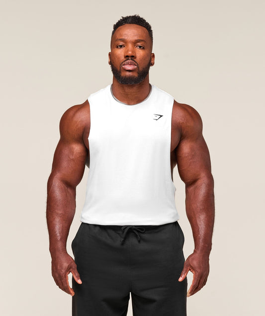 Gymshark Critical 2.0 Drop Arm Tank - White