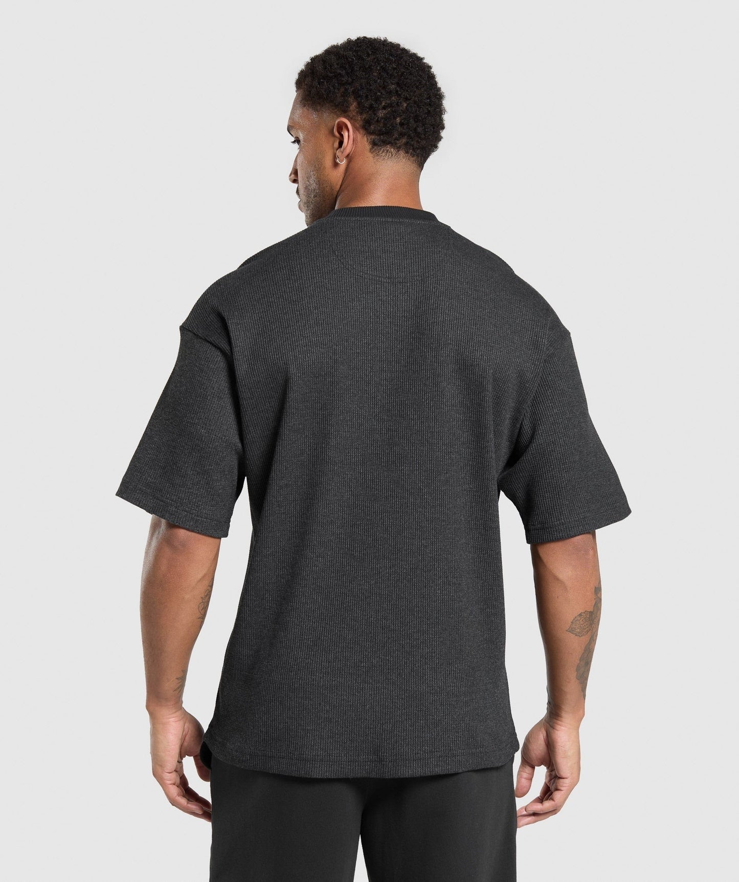 Gymshark Waffle Oversized T-Shirt - Black