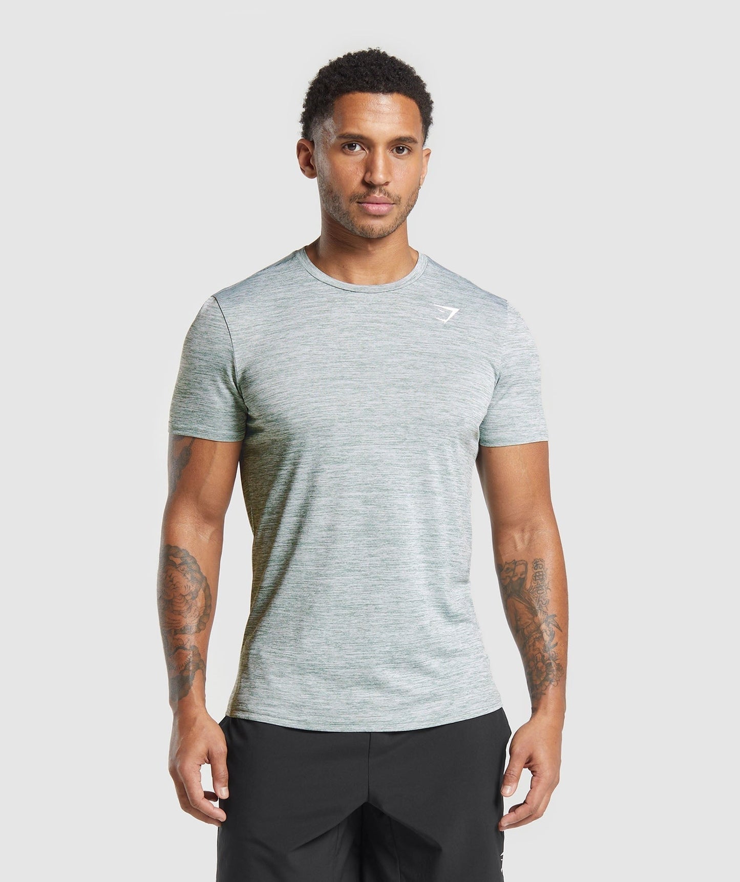 Gymshark Arrival Marl T-Shirt - Celeste Blue/White Marl