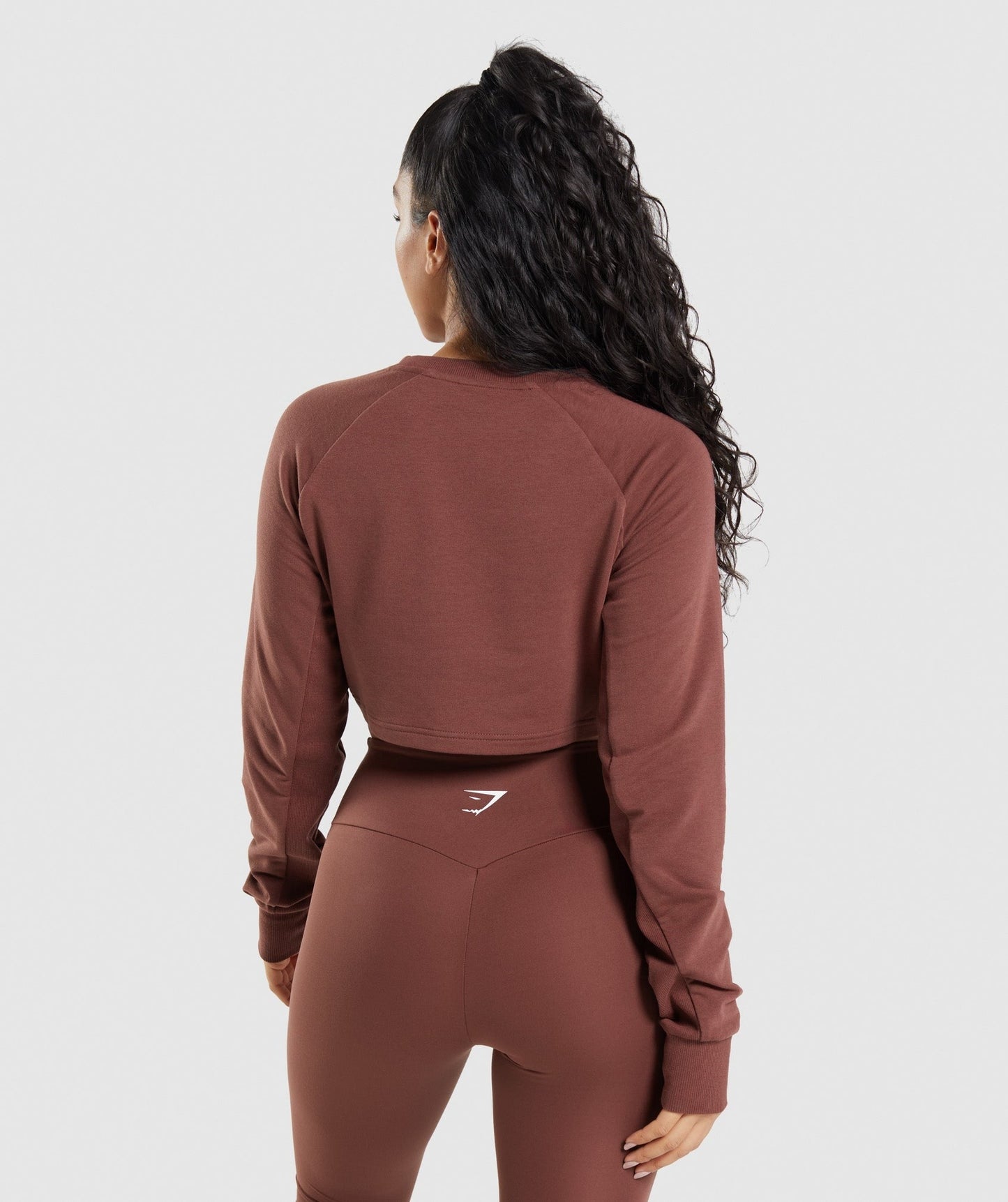 Gymshark Training Cropped Sweater - Cherry Brown