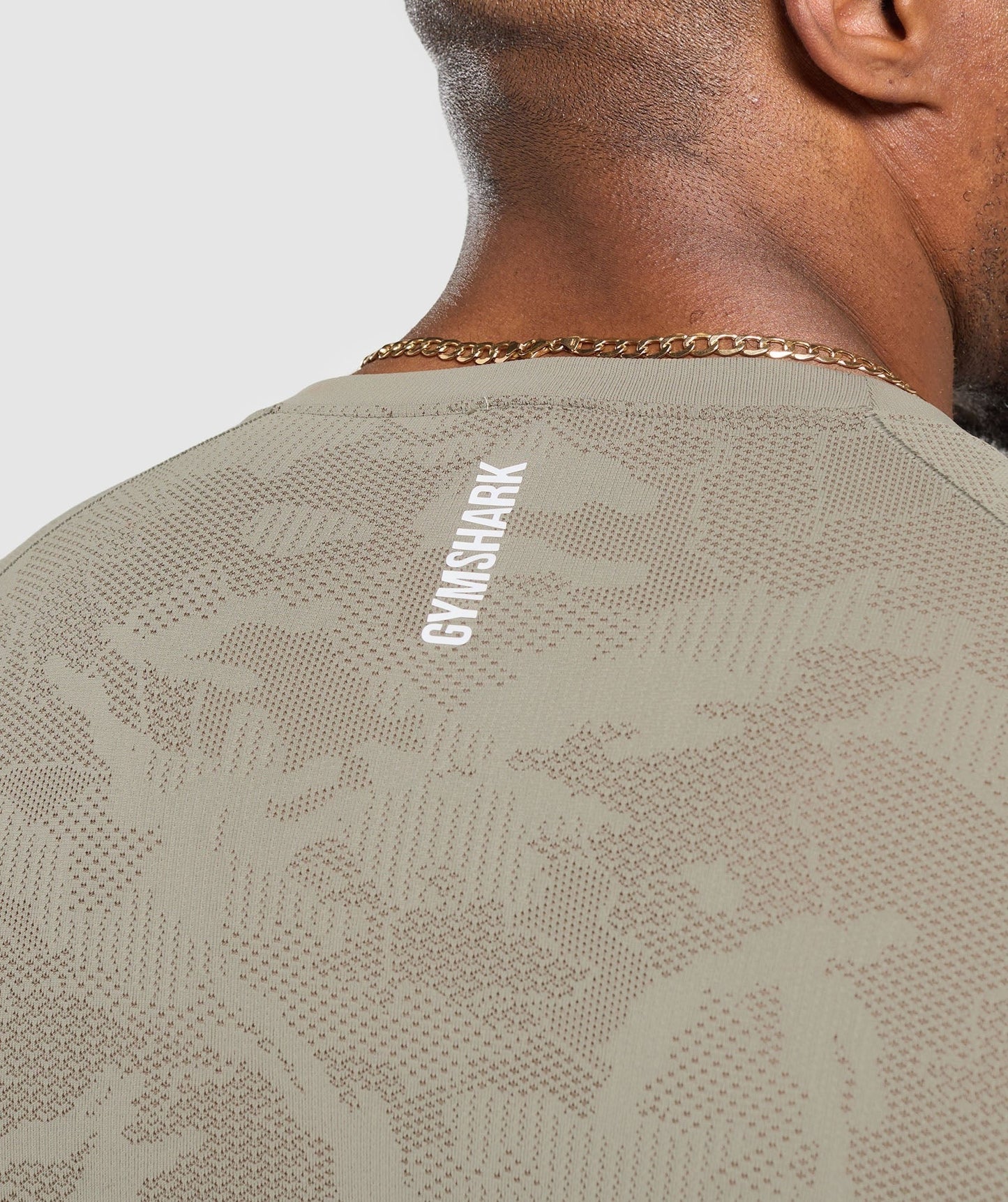 Gymshark Geo Seamless T-Shirt - Linen Brown/Camo Brown