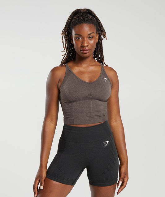 Gymshark Vital Midi Tank - Brown Marl