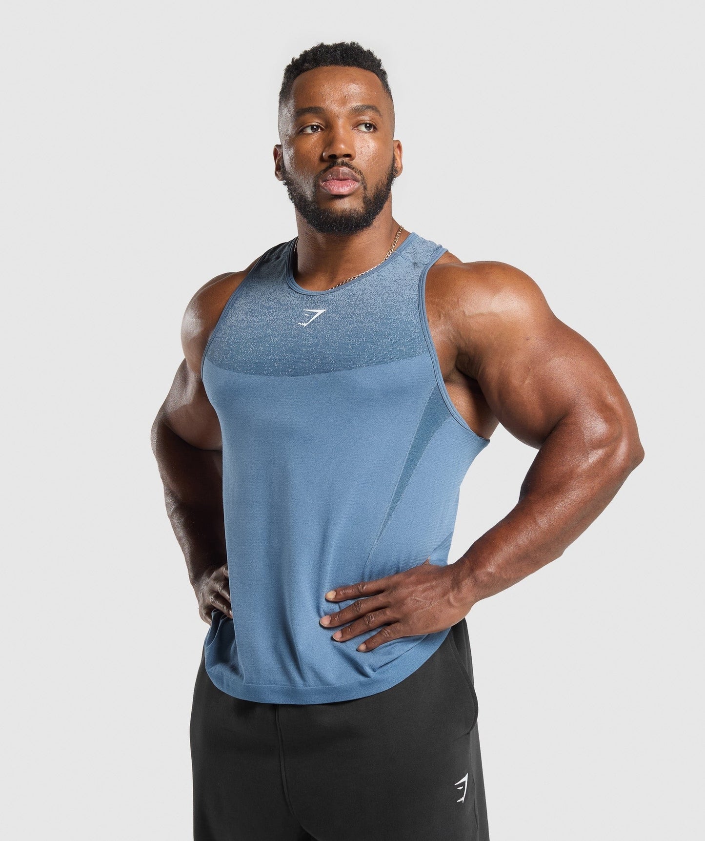 Gymshark Shadow Seamless Stringer - Faded Blue