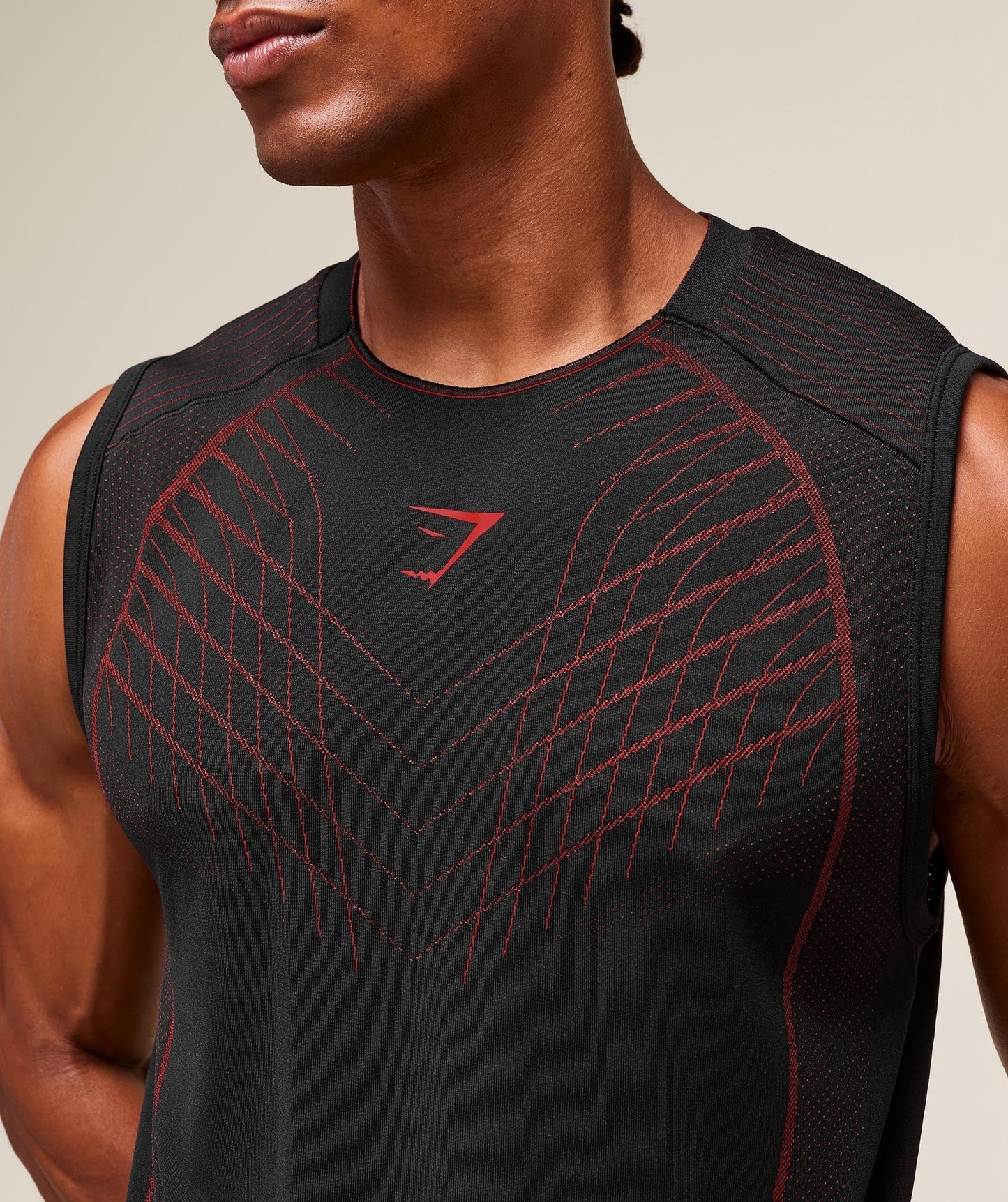 Gymshark Apex Seamless Tank - Black/Carmine Red