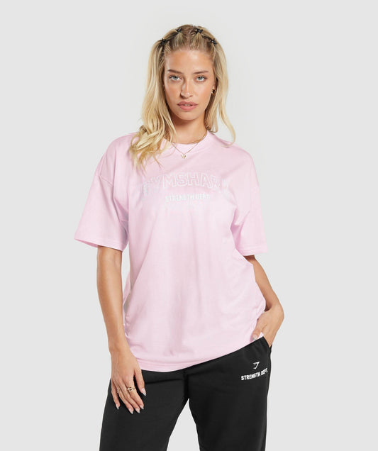 Gymshark Strength Department Oversized T-Shirt - Lemonade Pink