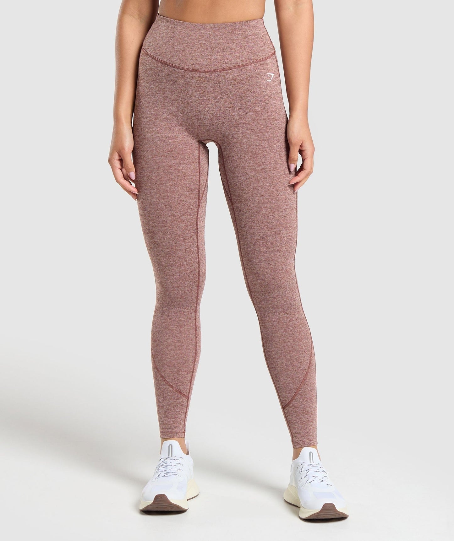 Gymshark Heart Marl Leggings - Rust Brown