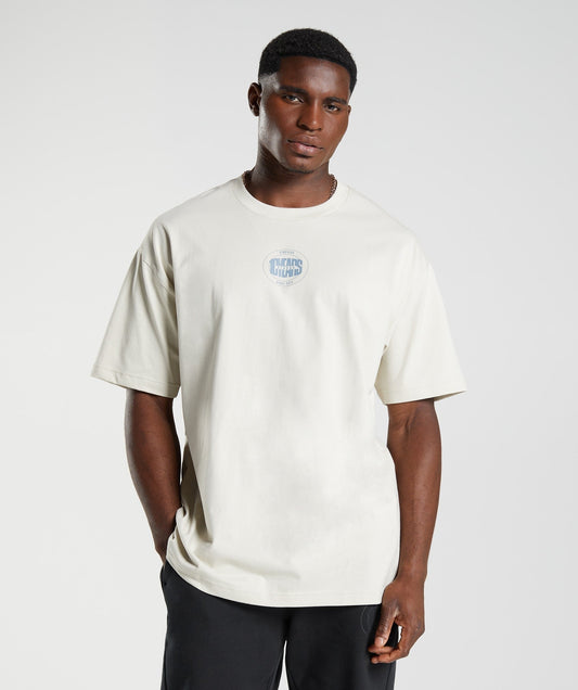 Gymshark GS10 Year Oversized T-Shirt - Chalky Grey