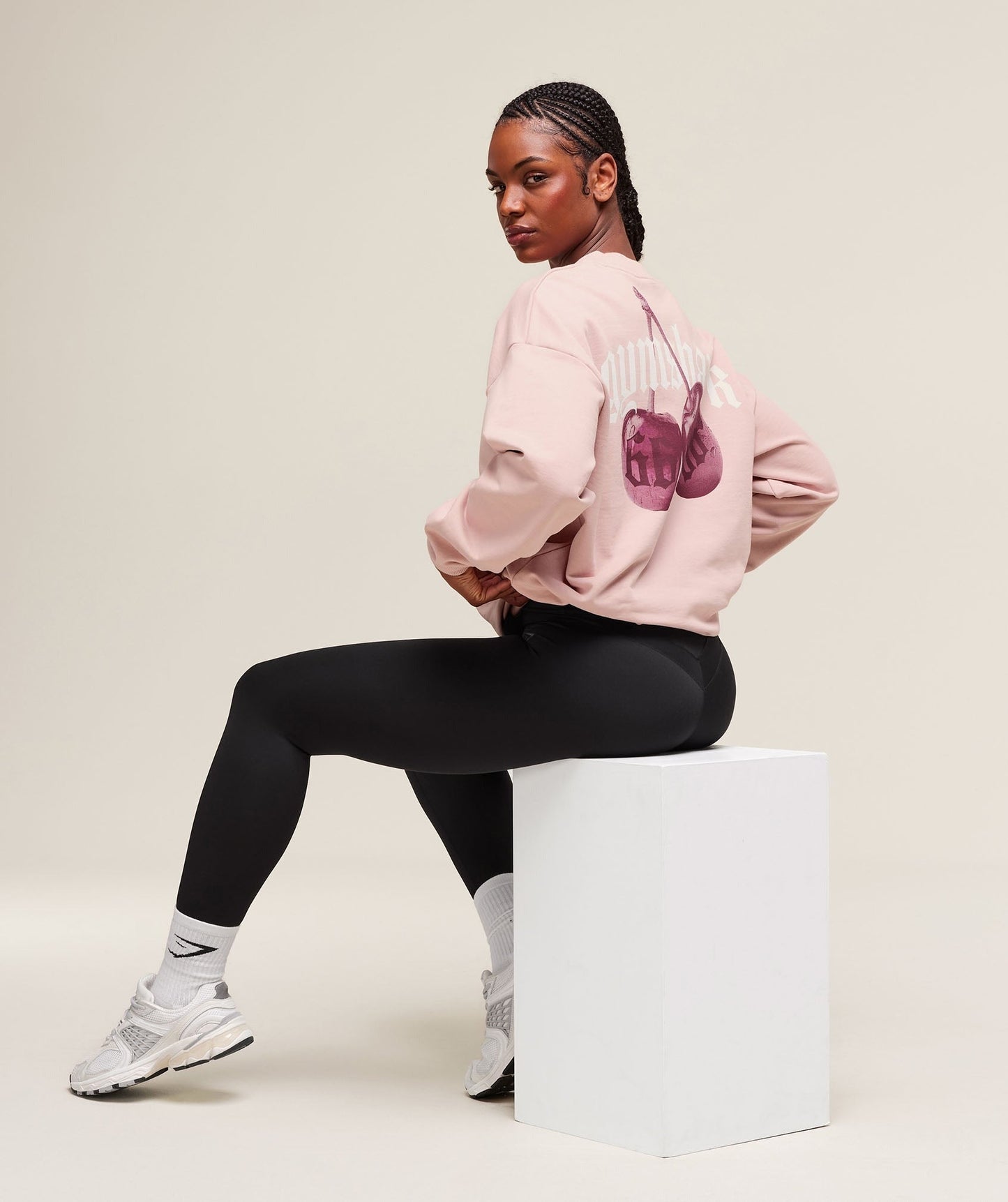 Gymshark Cherry Graphic Oversized Sweatshirt - Lift Pink