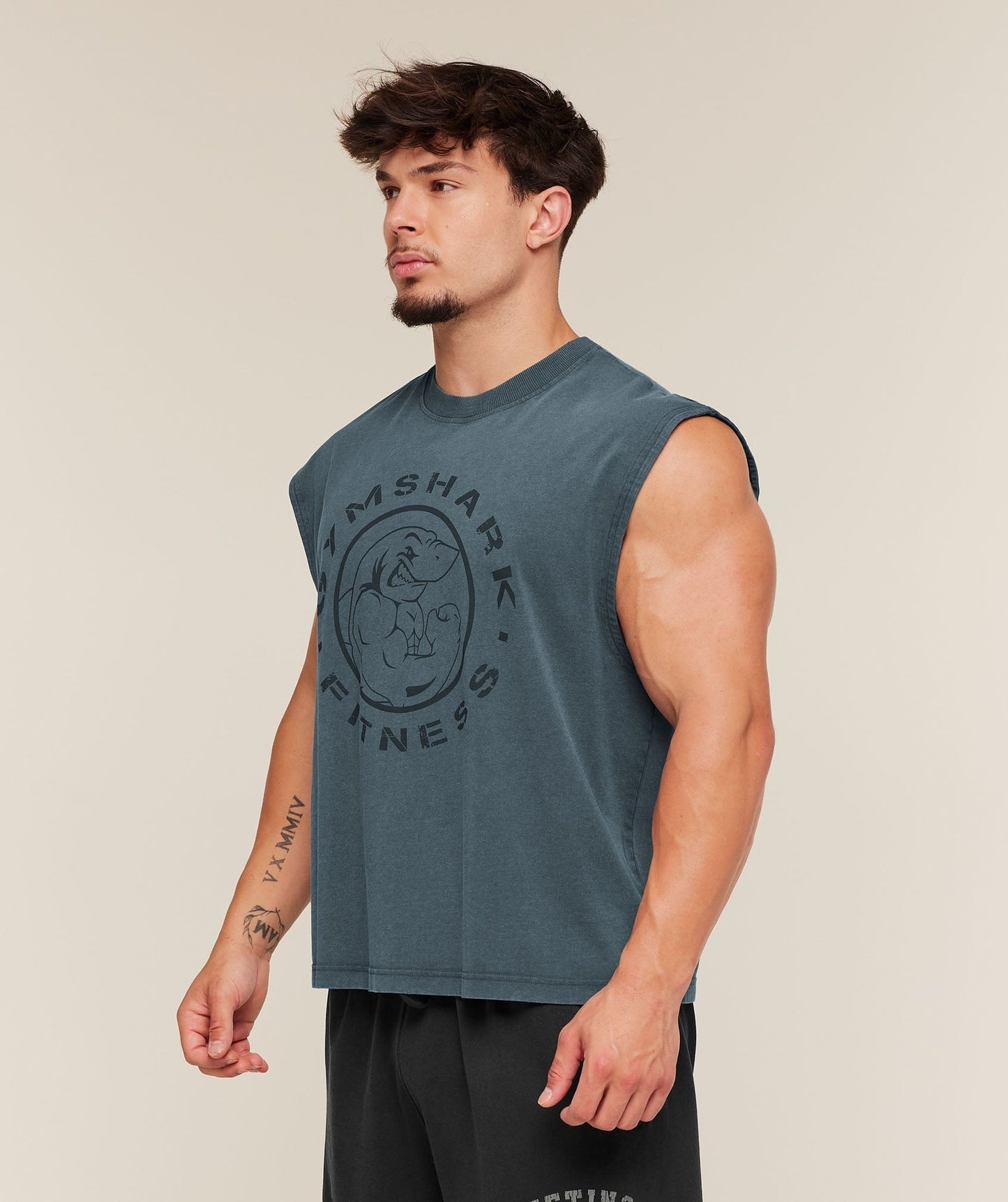 Gymshark Vintage Legacy Tank - Stealth Blue