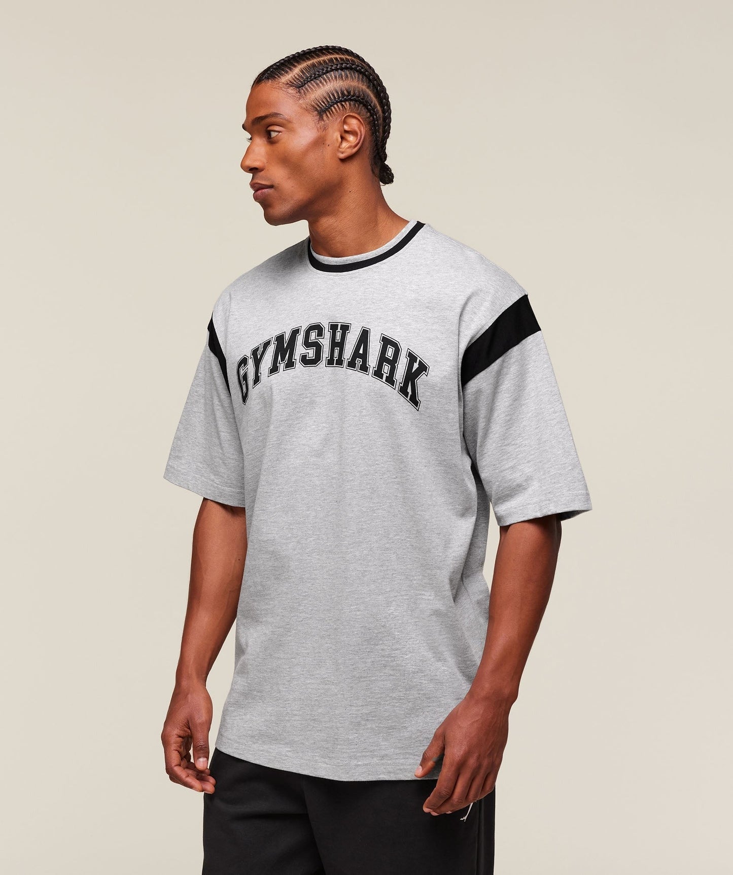 Gymshark GSLC Oversized T-Shirt - Light Grey Core Marl