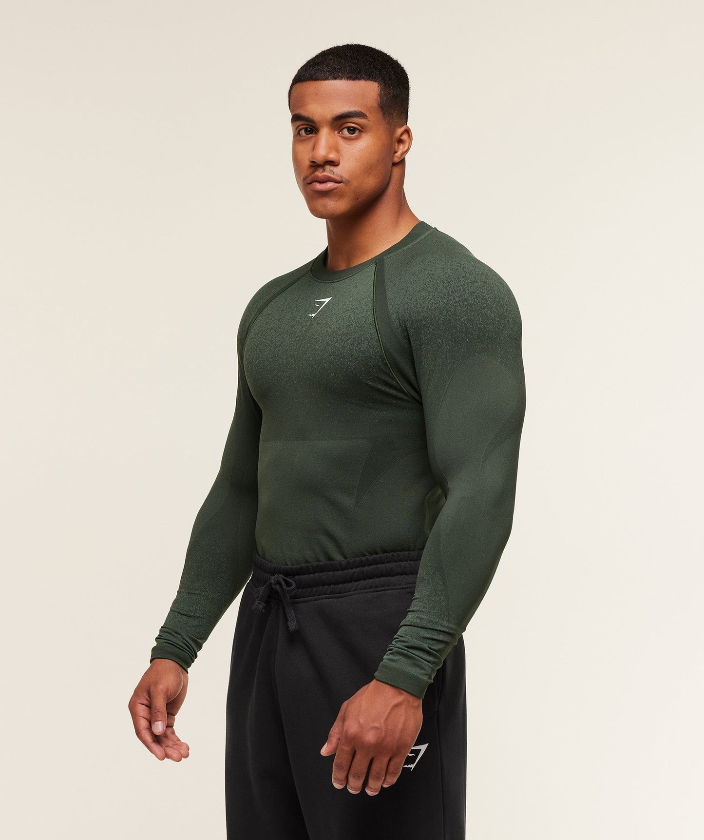Gymshark Shadow Seamless Long Sleeve T-Shirt - Trail Green
